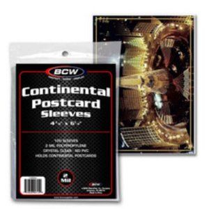 BCW Continental Postcard Sleeves 4 Packs of 100 count 4 3/8 X 6 1/4 New